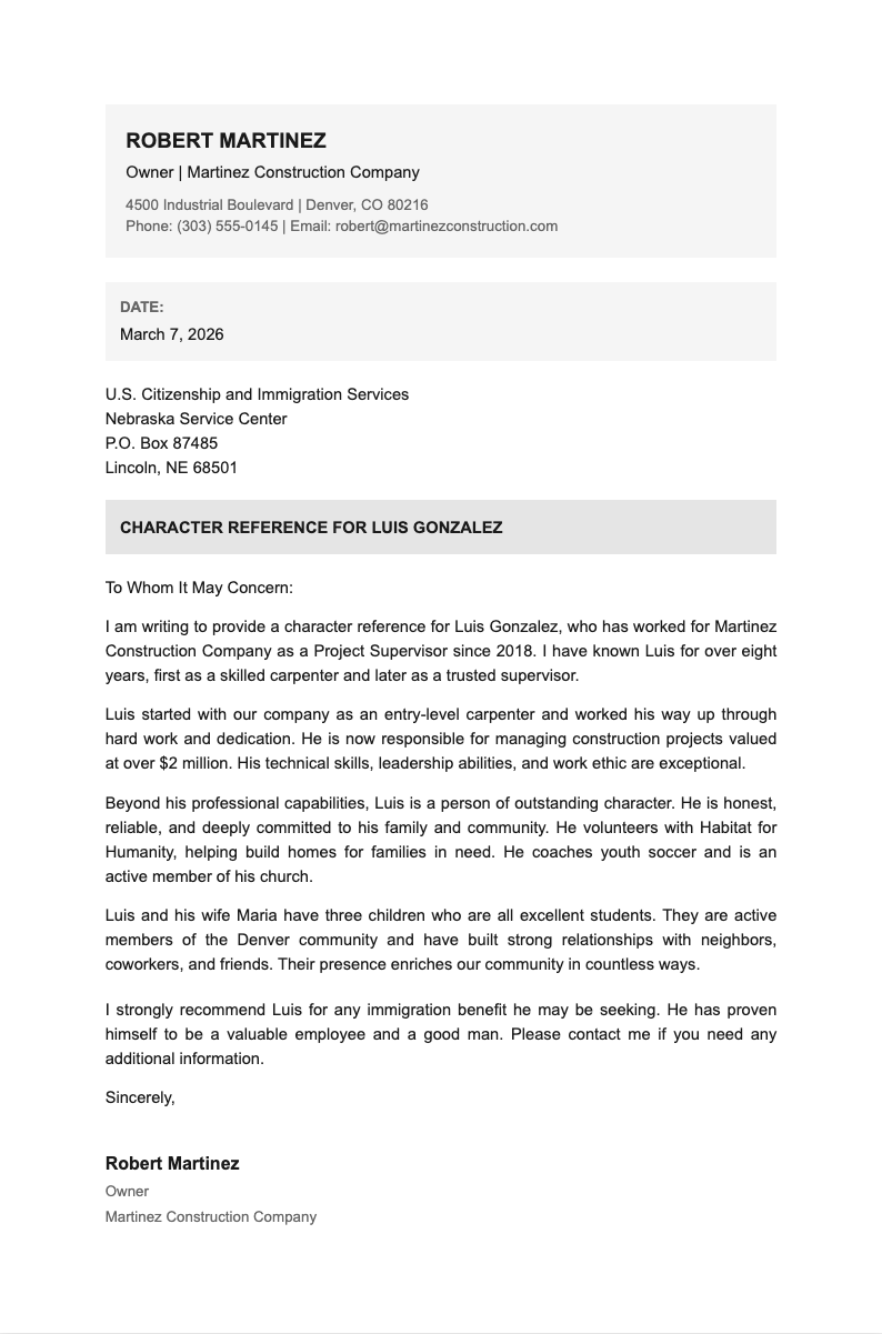 Simple block immigration reference